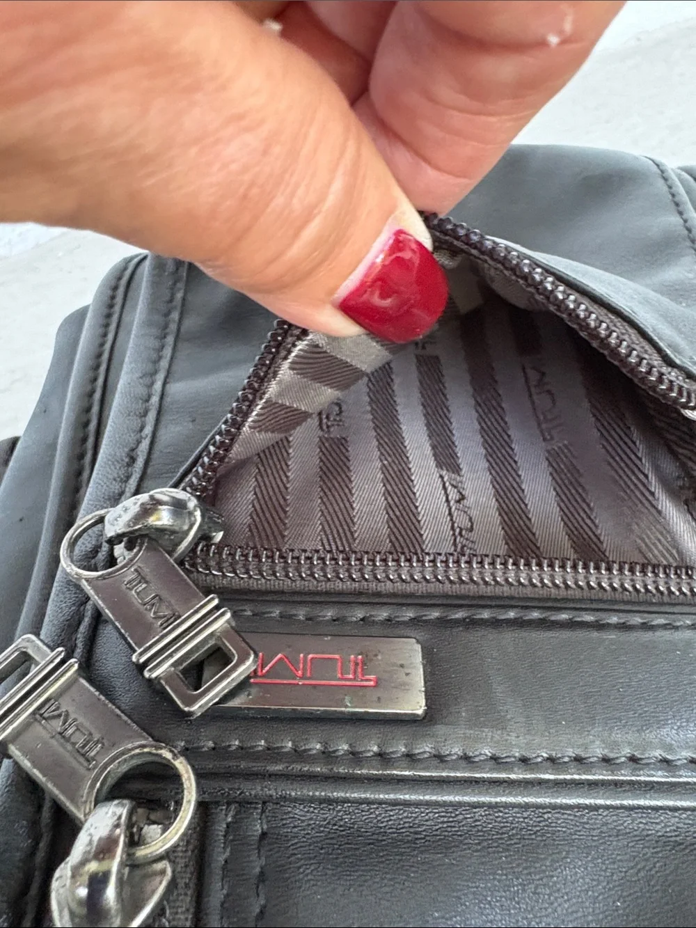 Tumi Alpha Napa leather expandable briefcase